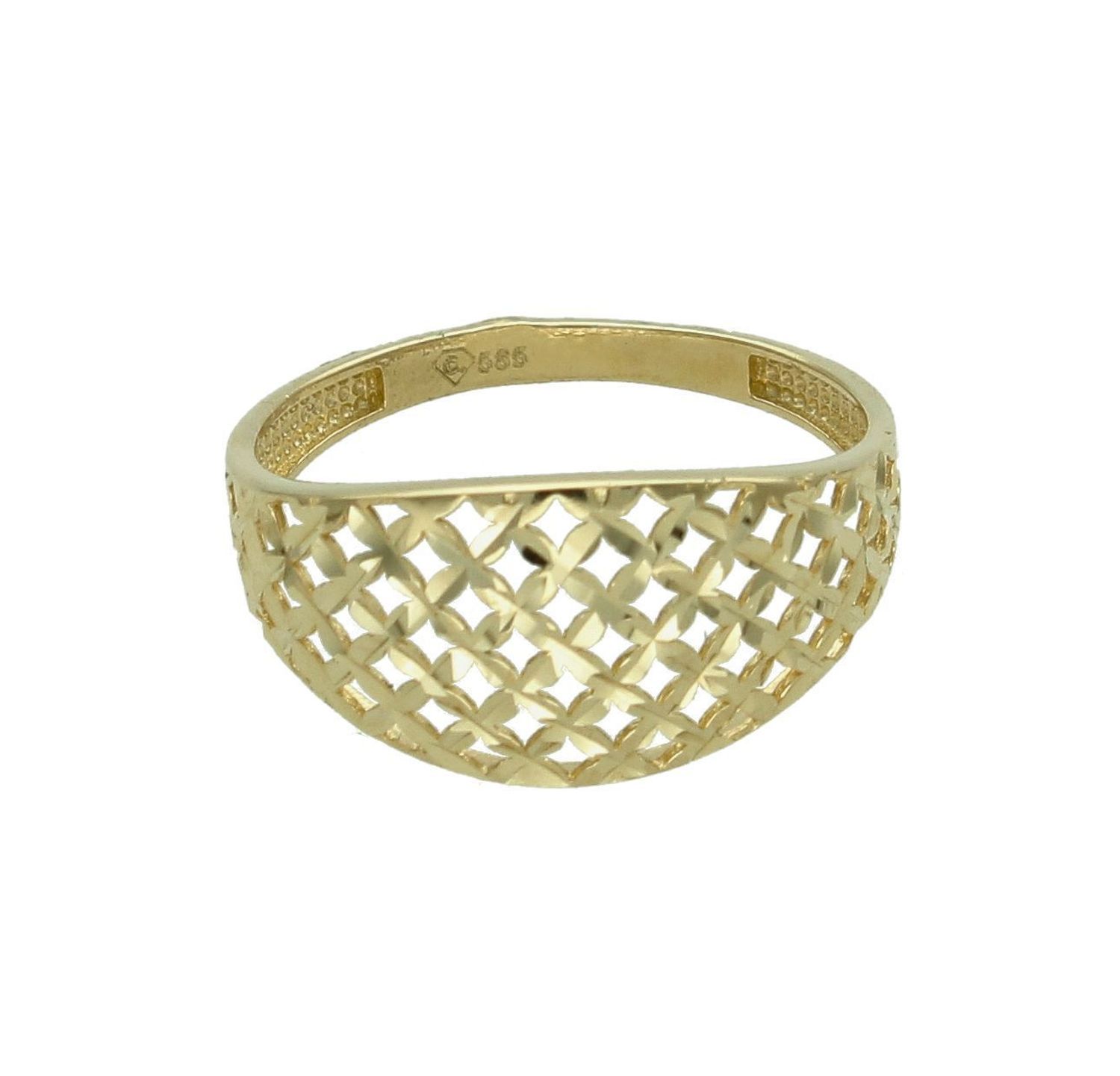 Złoty pierścionek damski 585 ażurowy rozmiar 19 PI 6861 585. Złoty pierścionek damski. Złoty pierścionek ażurowy. Pierścionek złoty zaręczynowy. Pierścionek złoty próby 585. Złoty pierścionek na prezent dla kobiety (2).jpg